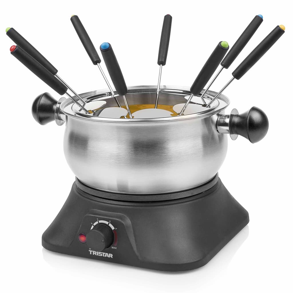 Tristar Familien-Fondue-Set 1400 W 1,3 L Edelstahl Silbern