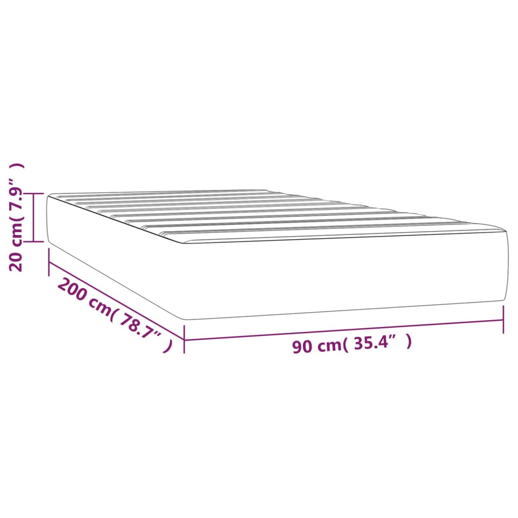 vidaXL Taschenfederkernmatratze Braun 90x200x20 cm Kunstleder