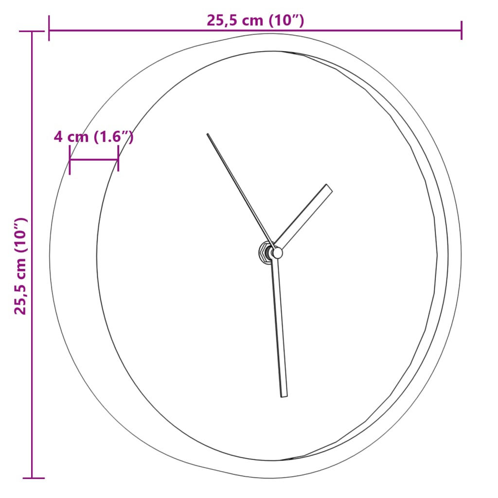 vidaXL Wanduhr Blau Ø25,5 cm Polystyren und Glas