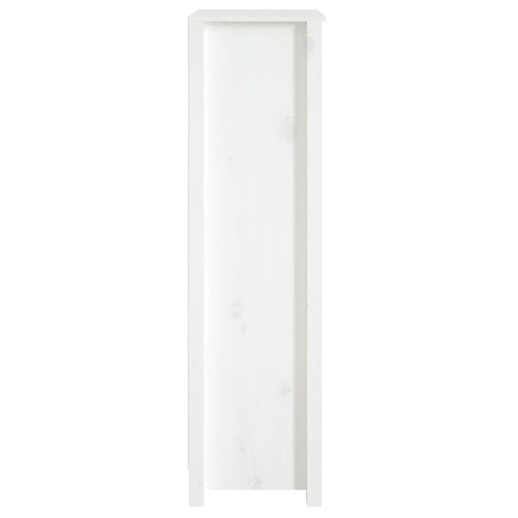 vidaXL Bücherregal Weiß 50x35x125,5 cm Massivholz Kiefer