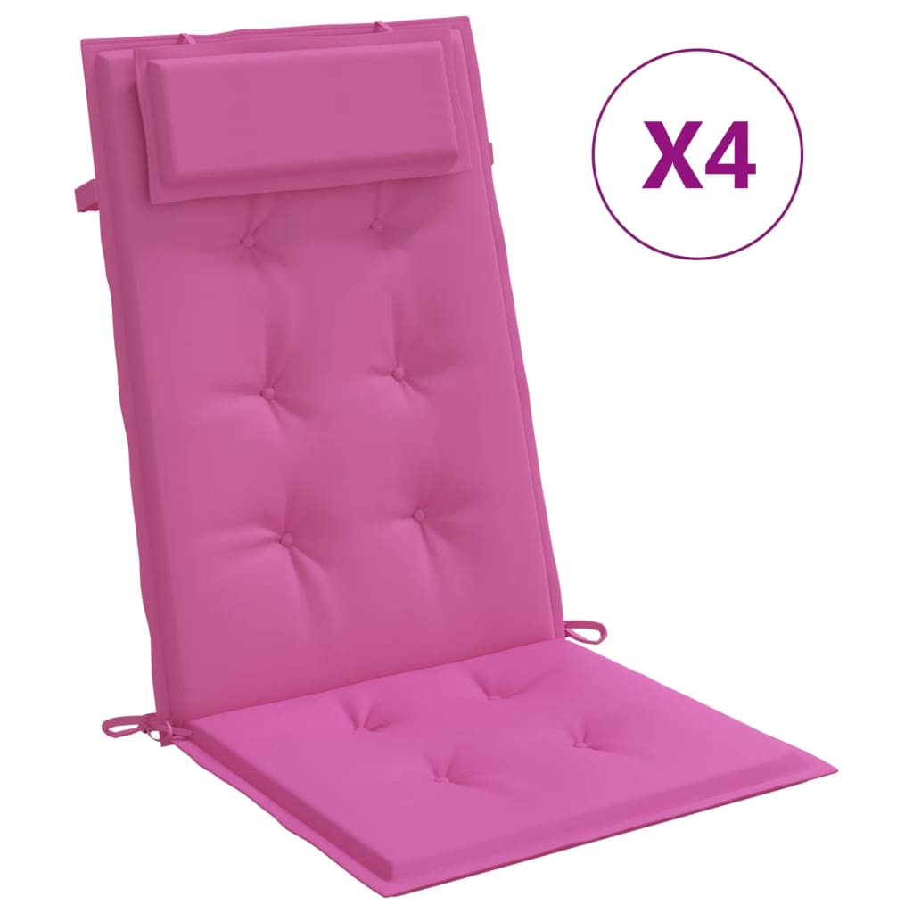 vidaXL Hochlehner-Auflagen 4 Stk. Rosa Oxford-Gewebe