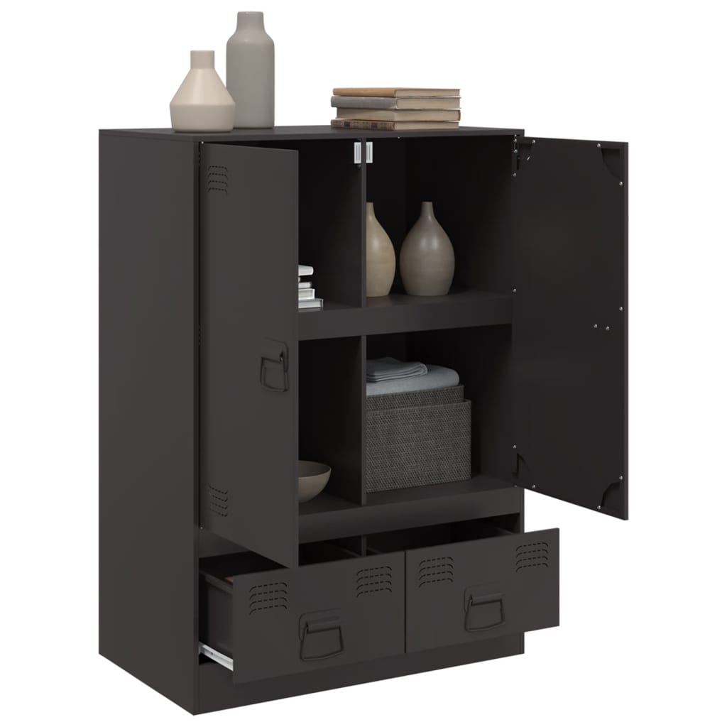 vidaXL Highboard Schwarz 67x39x95 cm Stahl