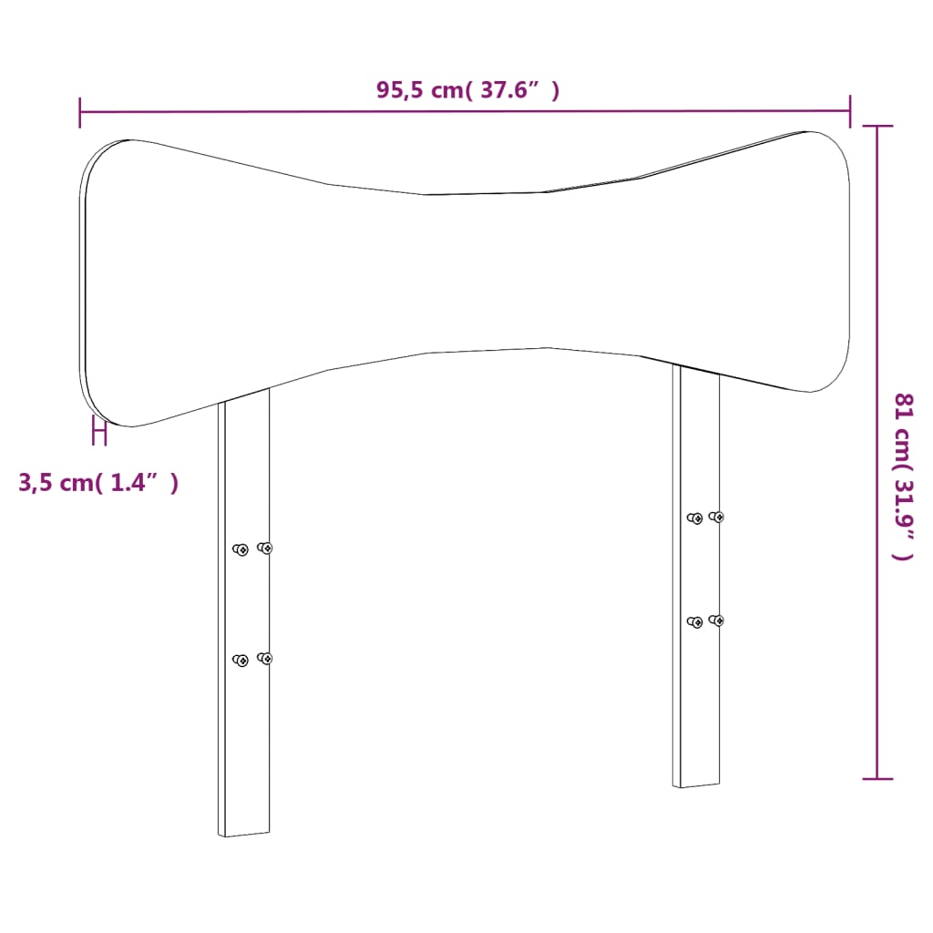 vidaXL Kopfteil Wachsbraun 90 cm Massivholz Kiefer