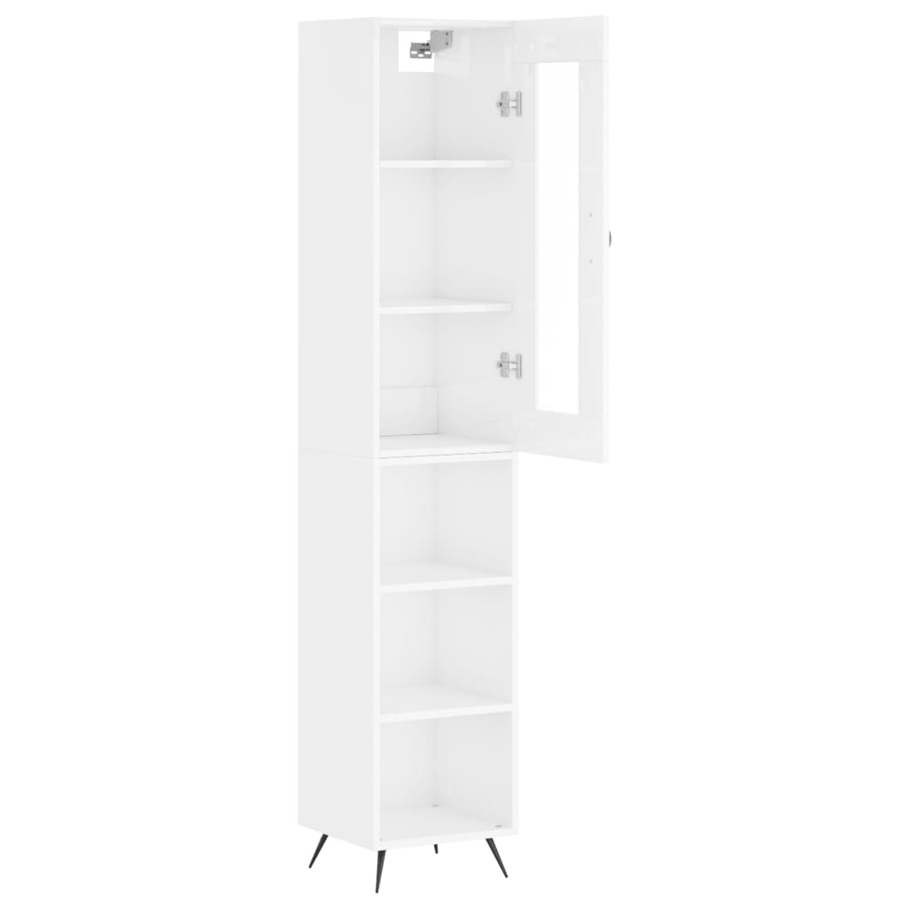 vidaXL Highboard Hochglanz-Weiß 34,5x34x180 cm Holzwerkstoff