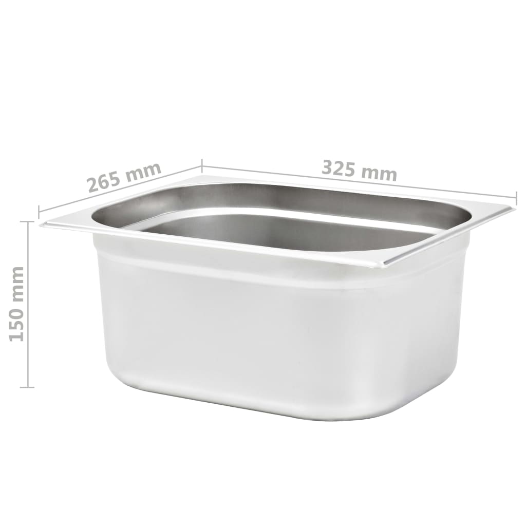 vidaXL Gastronormbehälter 2 Stk. GN 1/2 150 mm Edelstahl
