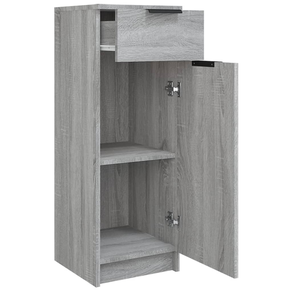 vidaXL Badezimmerschrank Grau Sonoma 32x34x90 cm Holzwerkstoff