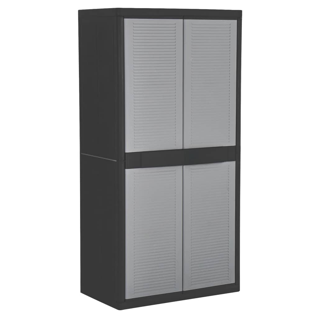 vidaXL Lagerschrank mit 2 Türen 90x54x180 cm Schwarz und Grau