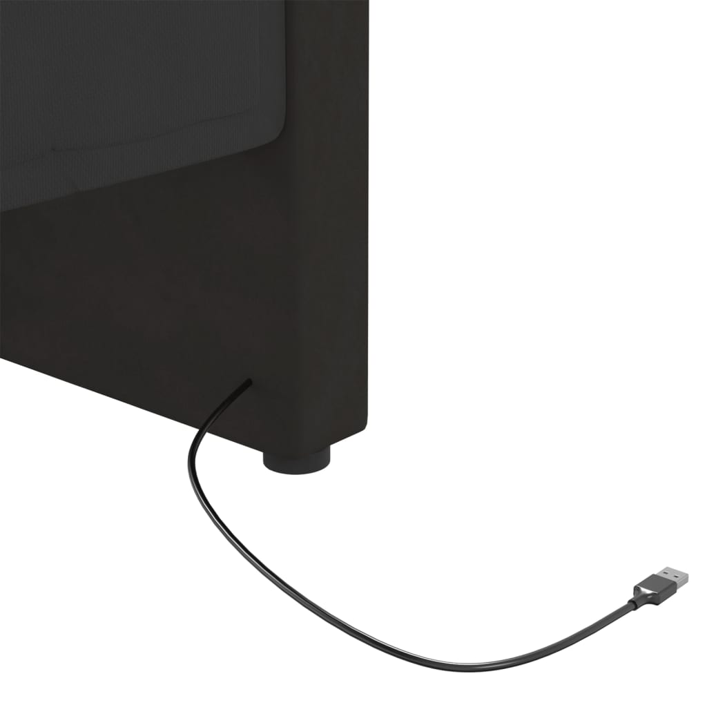 vidaXL Tagesbett mit Matratze USB Schwarz Samt 90x200 cm