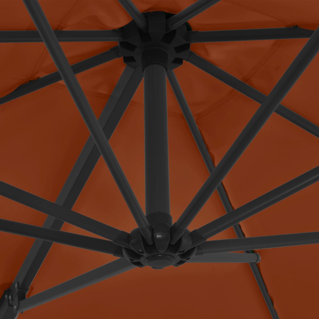 vidaXL Ampelschirm mit Stahlmast Terrakotta-Rot 250x250 cm