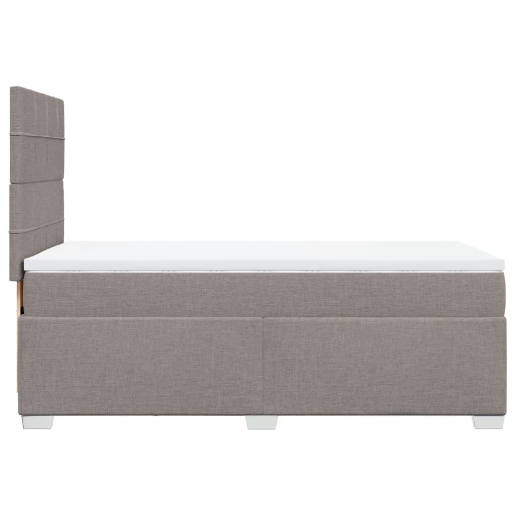 vidaXL Boxspringbett mit Matratze Taupe 100x200 cm Stoff