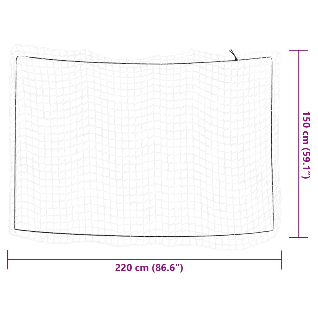 vidaXL Anhängernetz mit Gummiseil Weiß 2,2x1,5 m PP