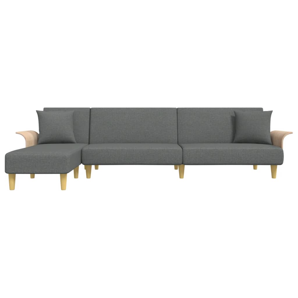 vidaXL Schlafsofa in L-Form Dunkelgrau 279x140x70 cm Stoff