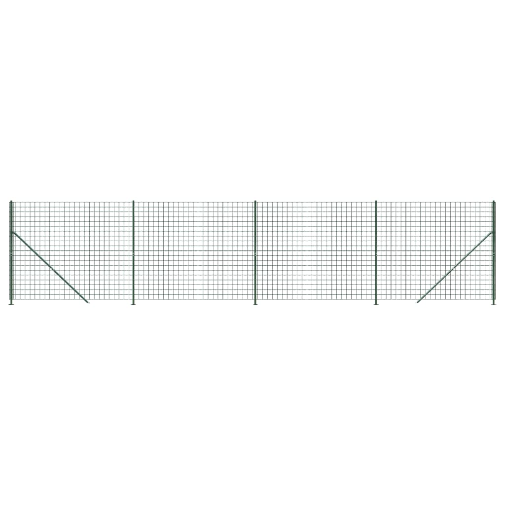 vidaXL Maschendrahtzaun mit Bodenflansch Grün 2x10 m