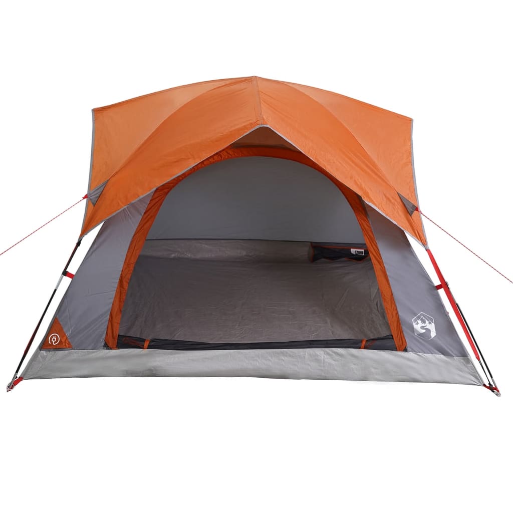 vidaXL Campingzelt 4 Personen Grau und Orange Wasserdicht