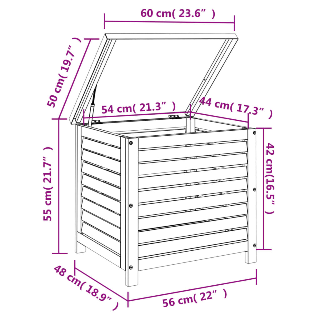 vidaXL Gartenbox 60x50x55 cm Massivholz Akazie