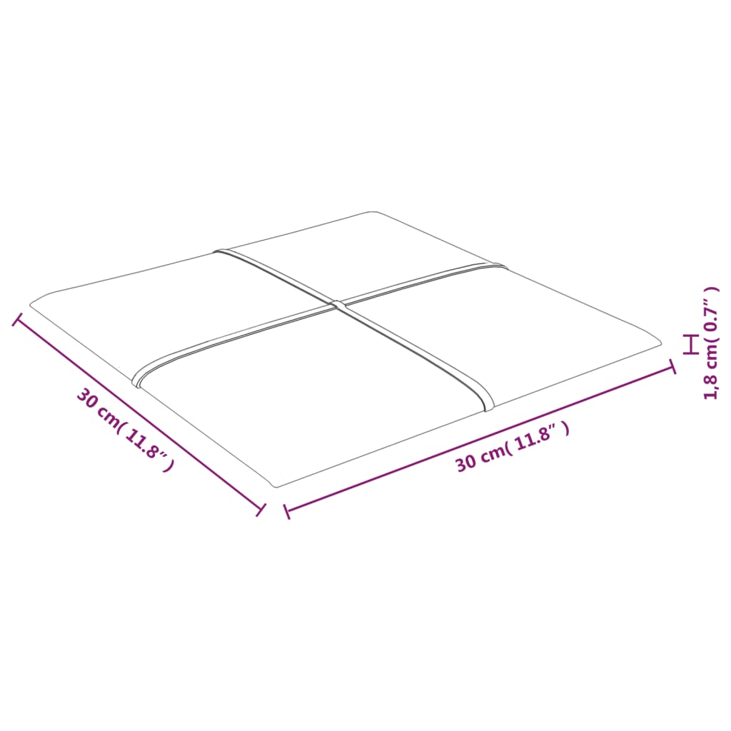 vidaXL Wandpaneele 12 Stk. Dunkelgrau 30x30 cm Stoff 1,08 m²