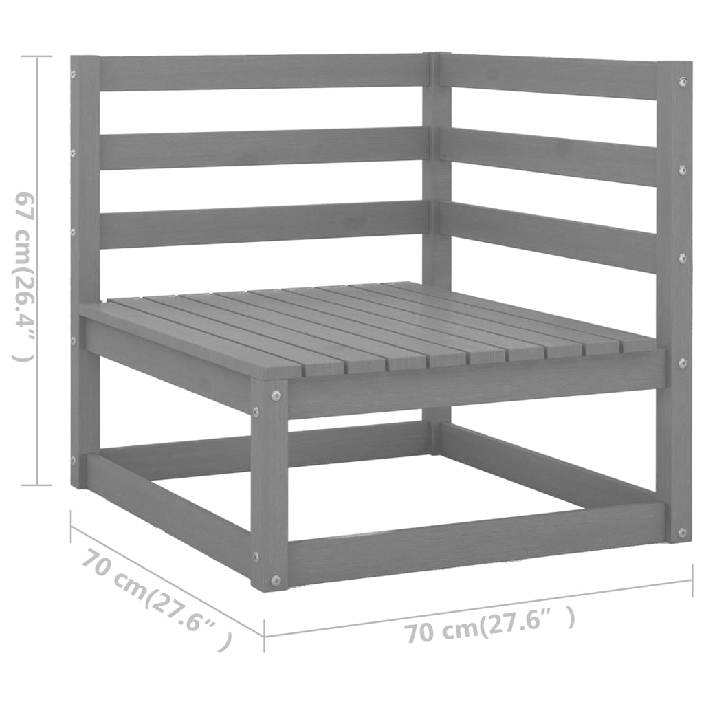 vidaXL 7-tlg. Garten-Lounge-Set mit Kissen Massivholz Kiefer