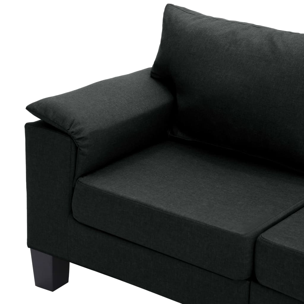 vidaXL 3-Sitzer-Sofa Schwarz Stoff