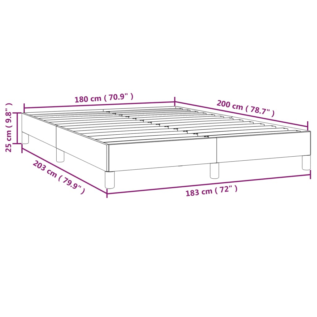 vidaXL Bettgestell ohne Matratze Hellgrau 180x200 cm Stoff