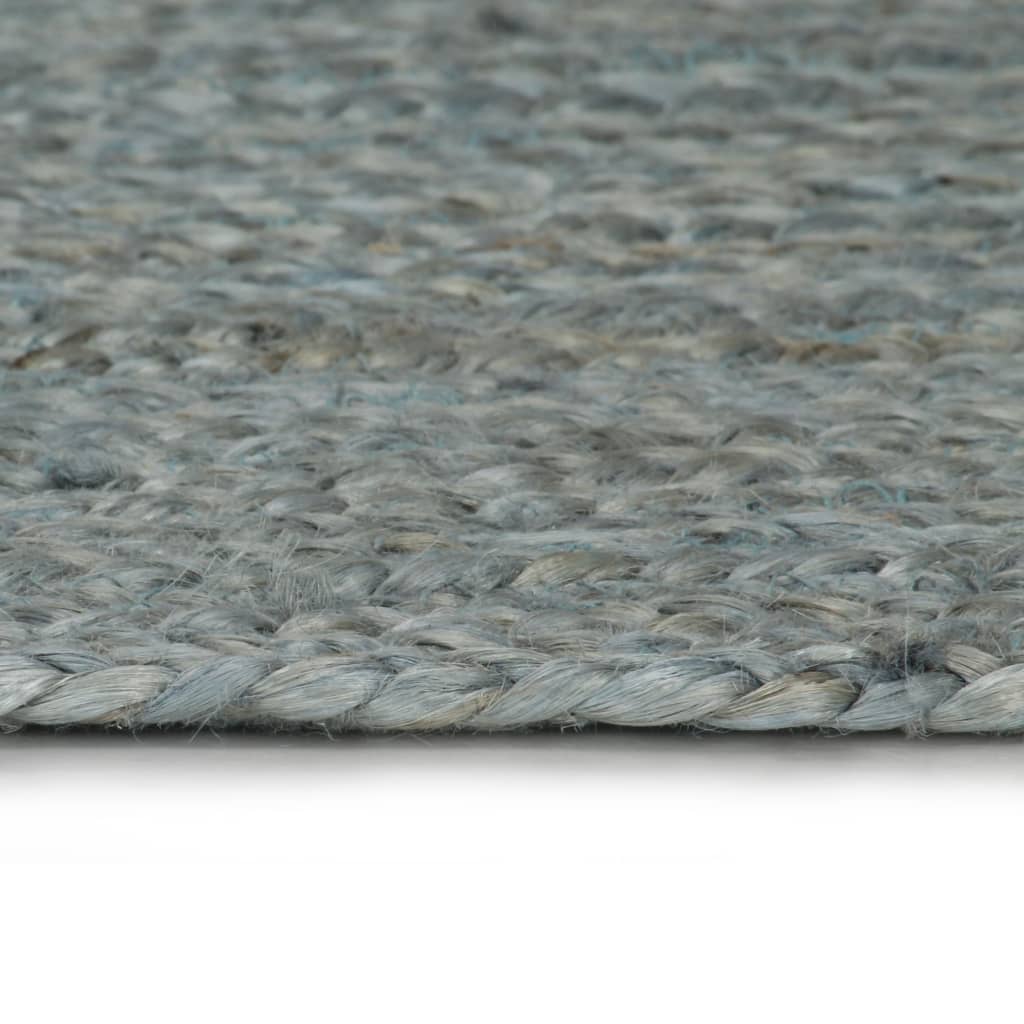 vidaXL Teppich Handgefertigt Jute Rund 210 cm Olivgrün