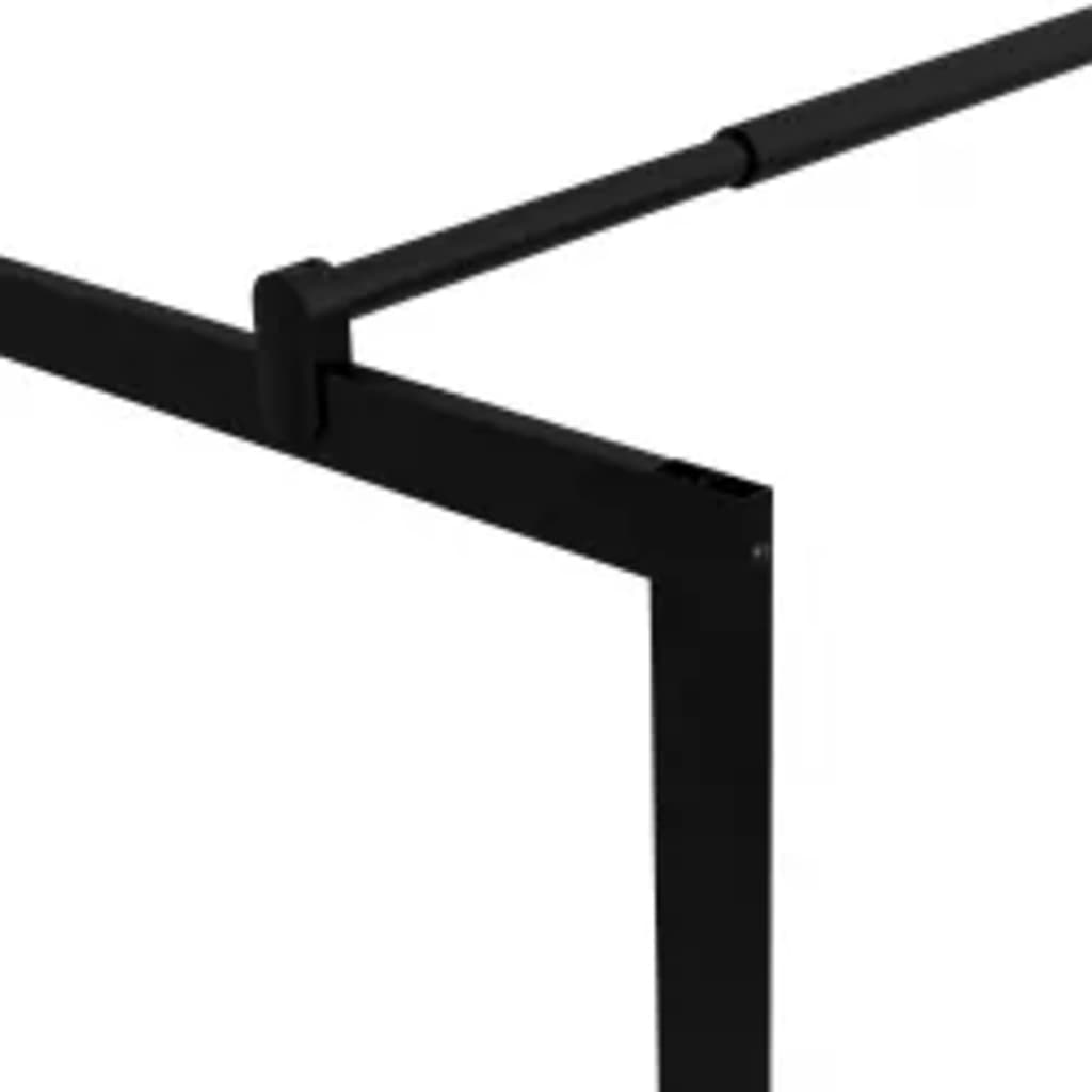vidaXL Duschwand für Begehbare Duschen mit Hartglas Schwarz 115x195 cm