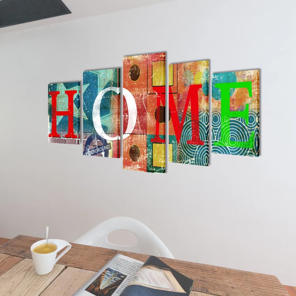 Bilder Dekoration Set "Home" mehrfarbig 200 x 100 cm