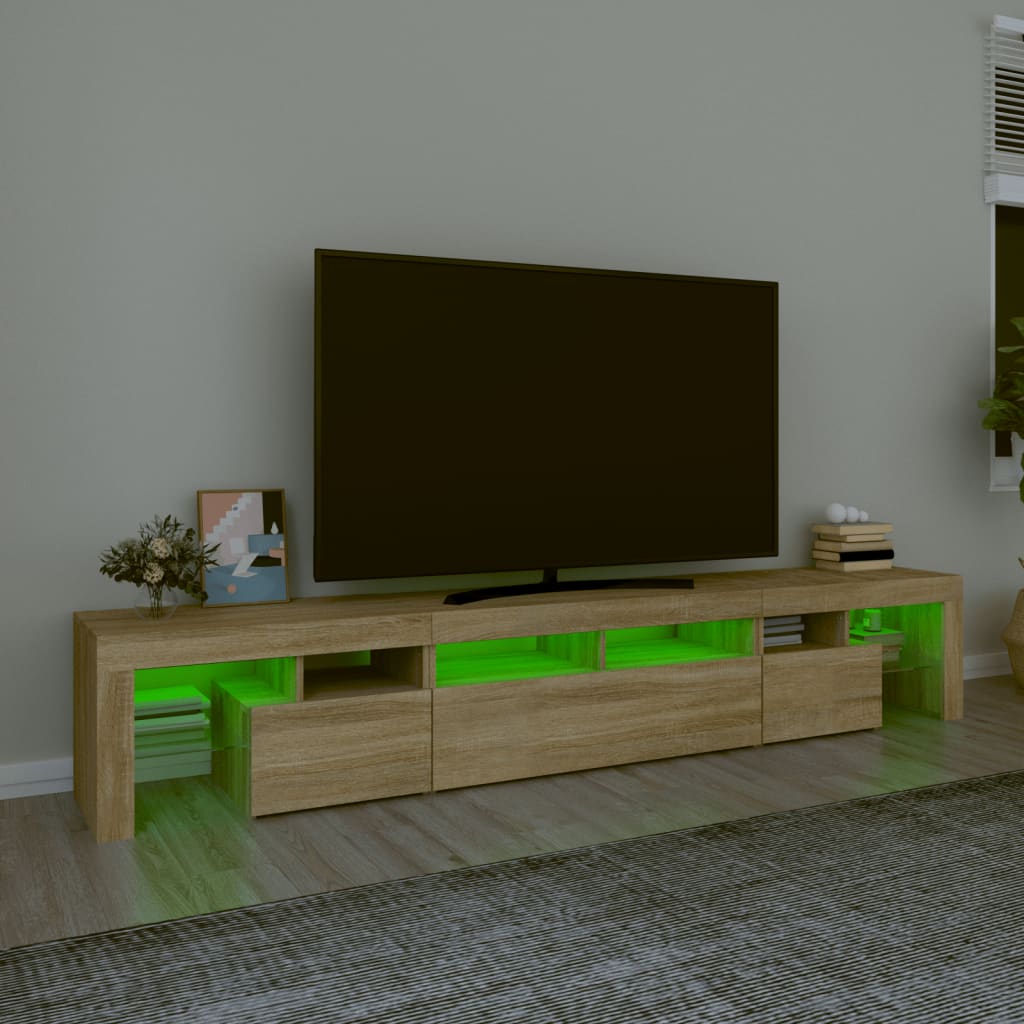 vidaXL TV-Schrank mit LED-Leuchten Sonoma-Eiche 230x36,5x40 cm