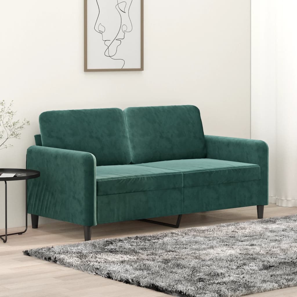 vidaXL 2-Sitzer-Sofa Dunkelgrün 140 cm Samt