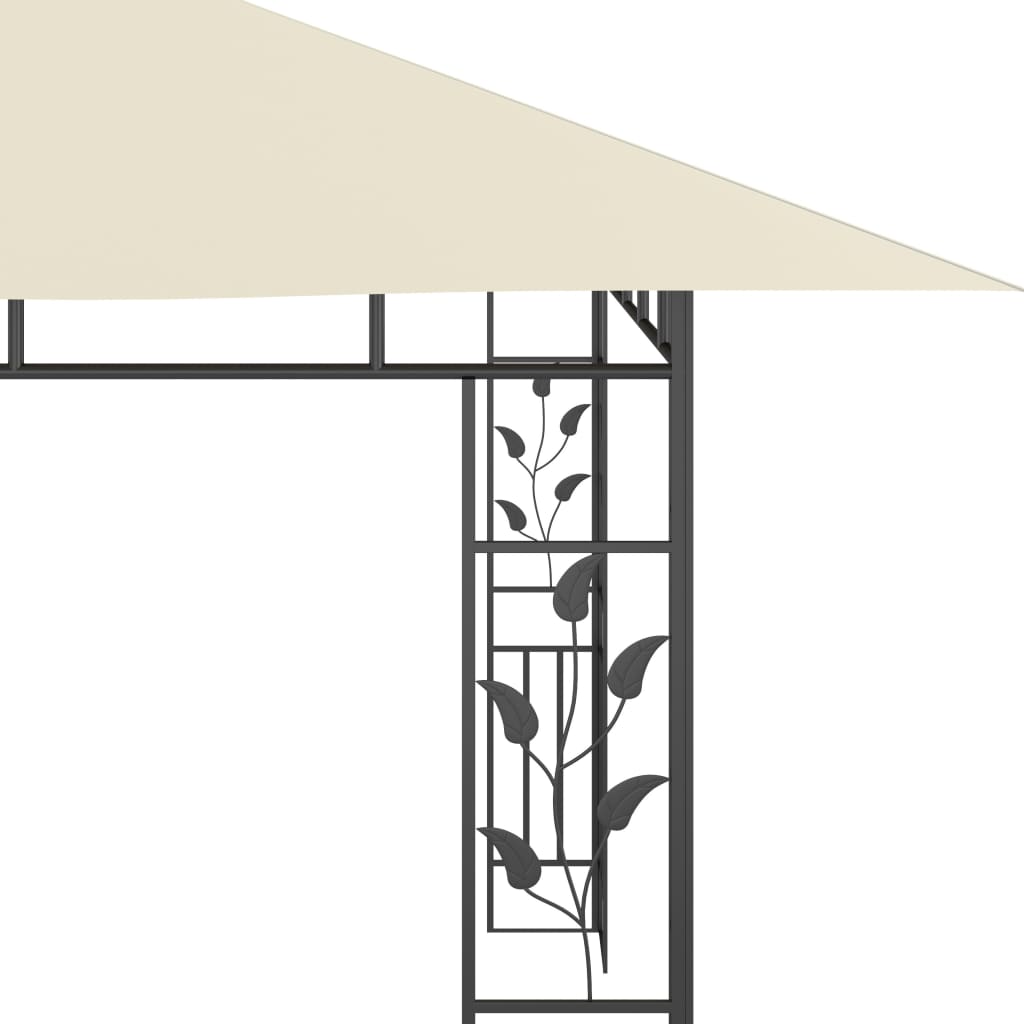 vidaXL Pavillon mit Moskitonetz 4x3x2,73 m Creme 180 g/m²