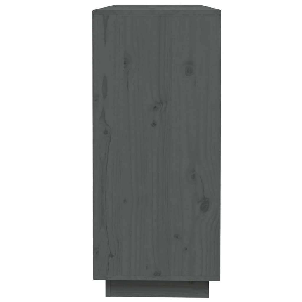 vidaXL Sideboard Grau 110,5x35x80 cm Massivholz Kiefer