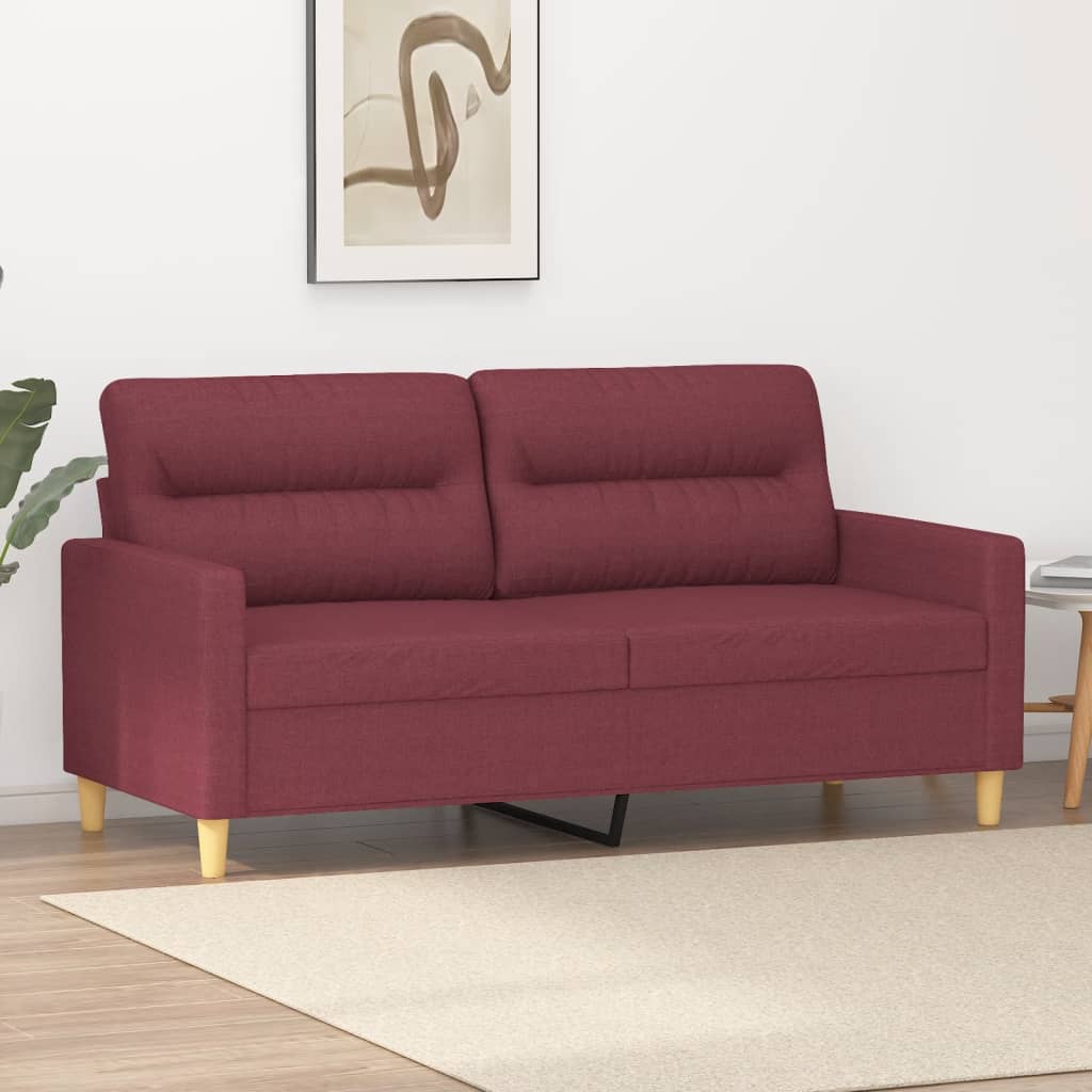 vidaXL 2-Sitzer-Sofa Weinrot 140 cm Stoff