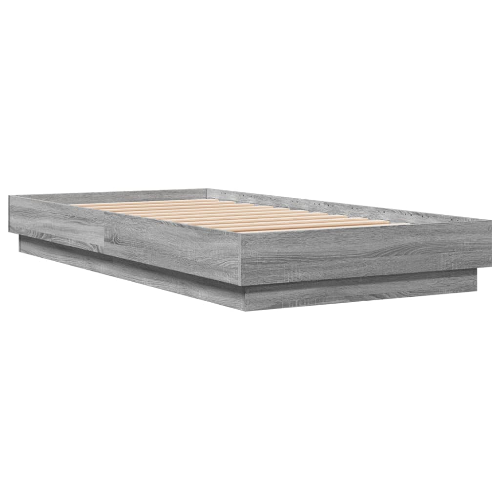 vidaXL Bettgestell Grau Sonoma 90x190 cm Holzwerkstoff