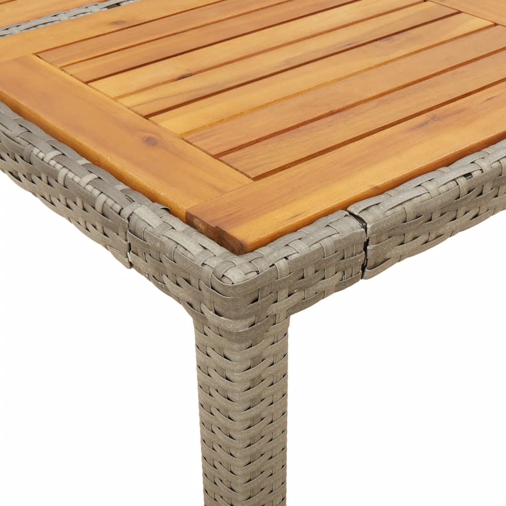 vidaXL Gartentisch 150x90x75 cm Akazienholz und Poly Rattan Grau