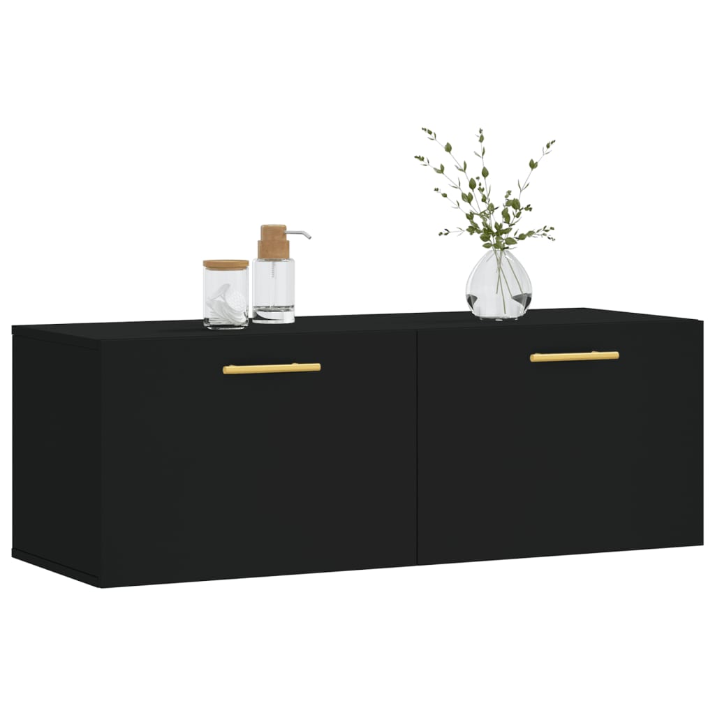 vidaXL Wandschrank Schwarz 100x36,5x35 cm Holzwerkstoff