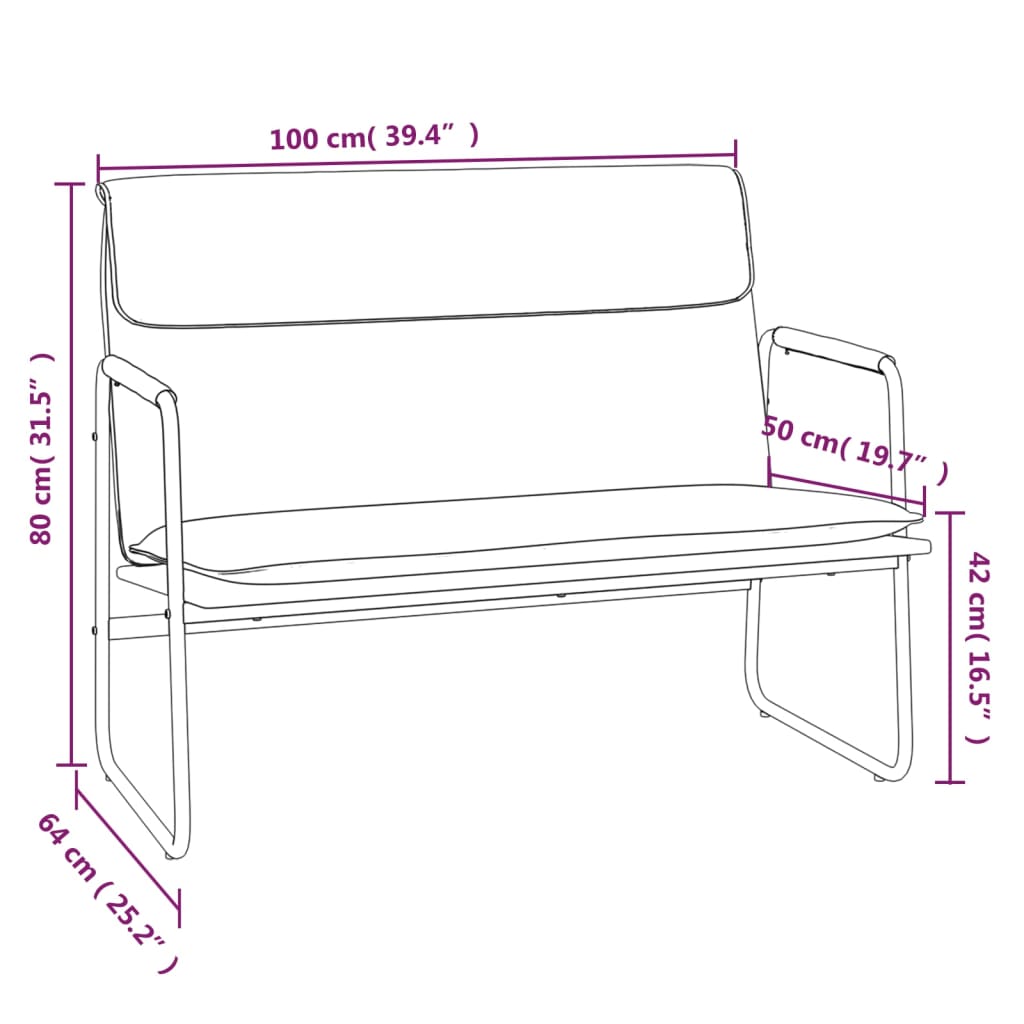 vidaXL Sitzbank Blau 100x64x80 cm Stoff