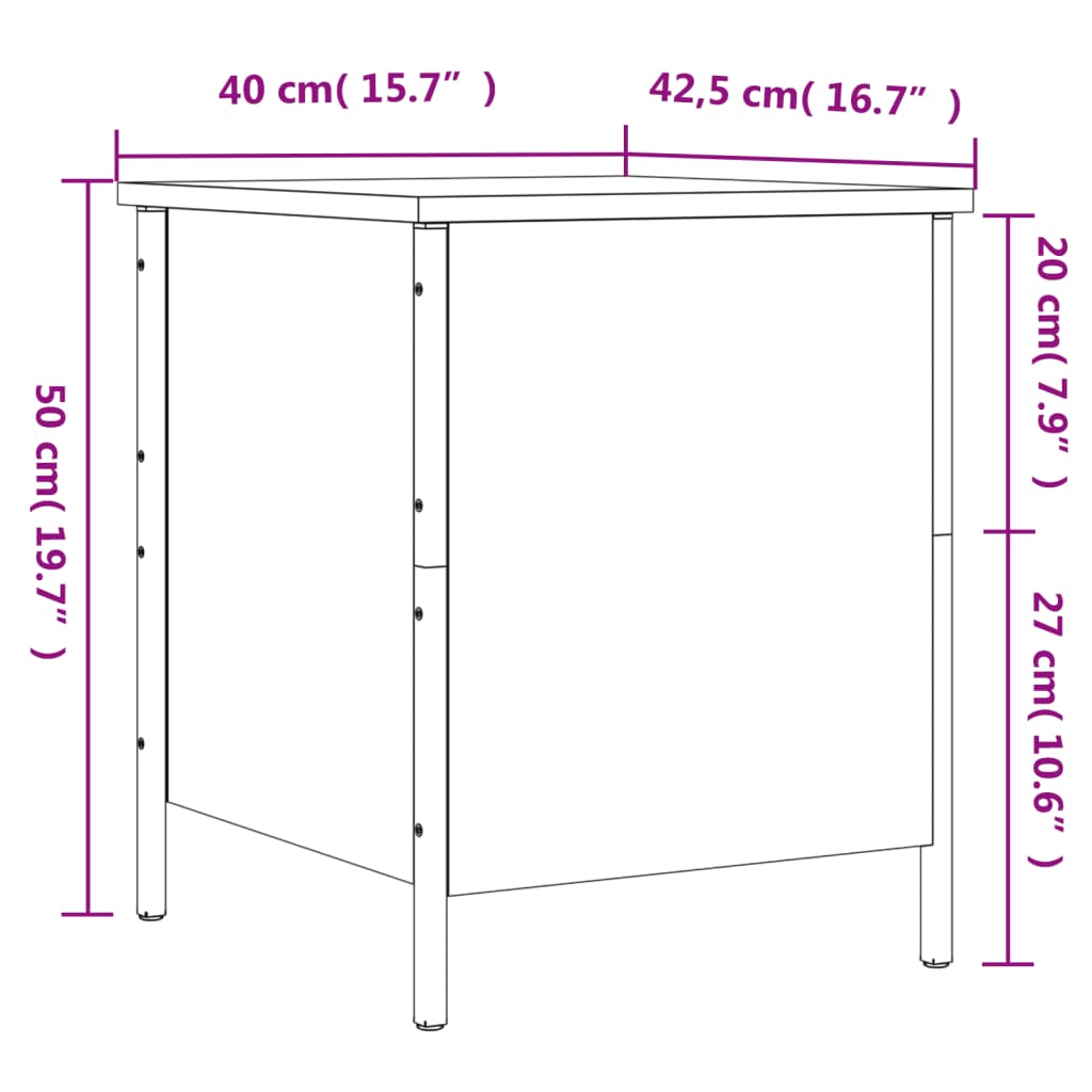 vidaXL Sitzbank mit Stauraum Sonoma-Eiche 40x42,5x50 cm Holzwerkstoff