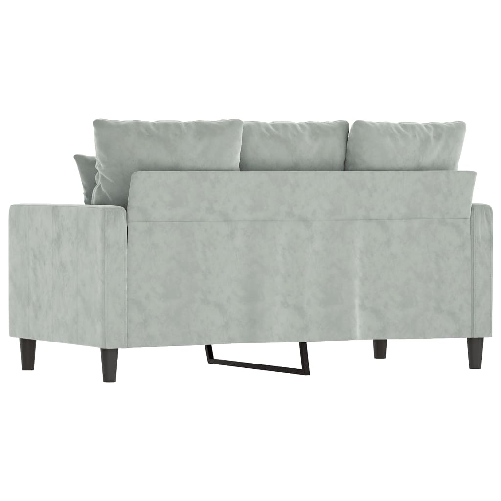 vidaXL 2-Sitzer-Sofa Hellgrau 120 cm Samt