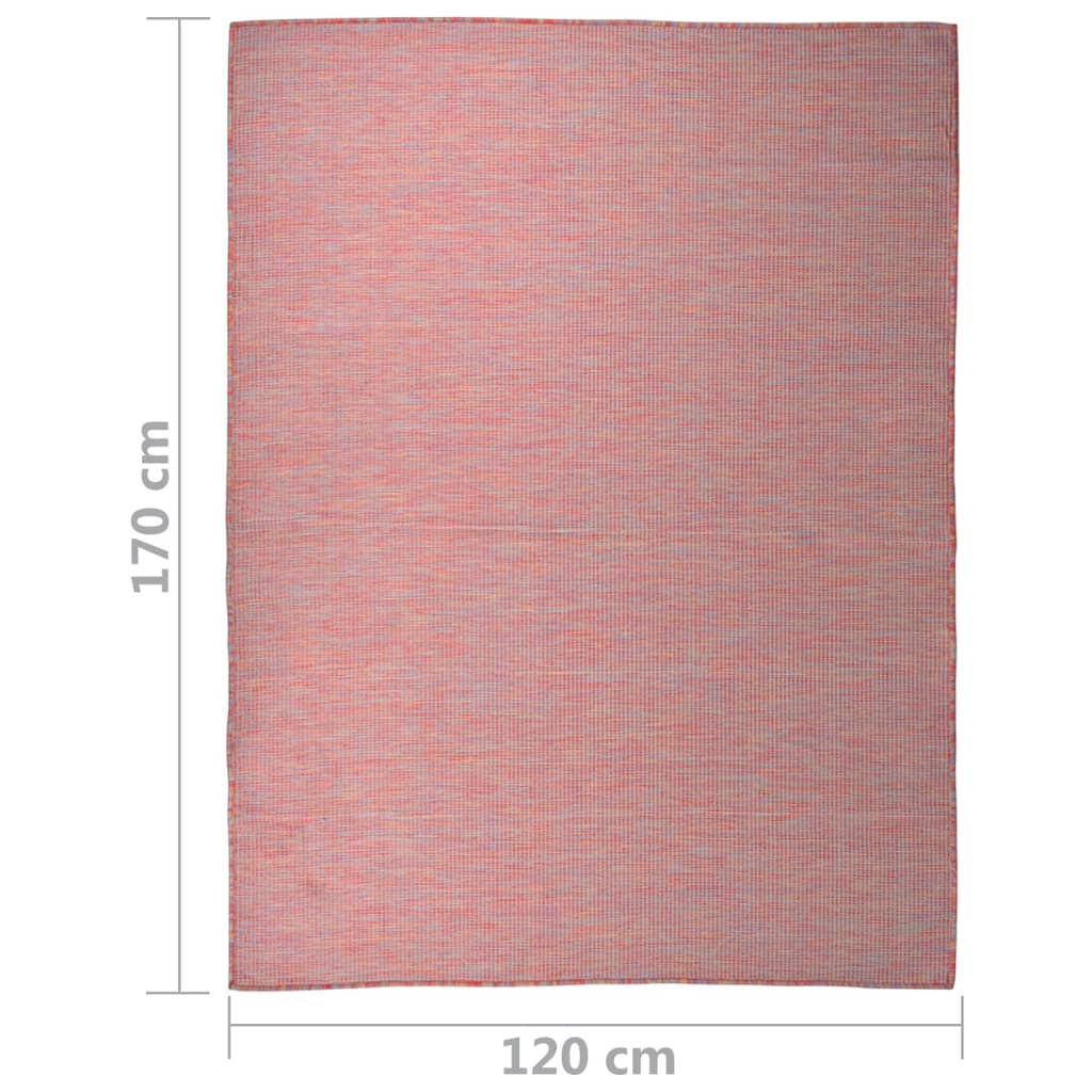 vidaXL Outdoor-Teppich Flachgewebe 120x170 cm Rot