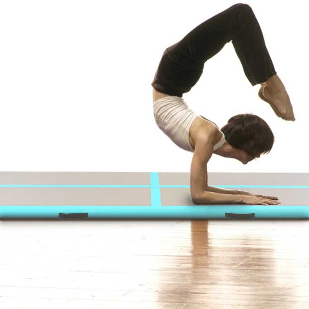 vidaXL Aufblasbare Gymnastikmatte mit Pumpe 300x100x10 cm PVC Grün