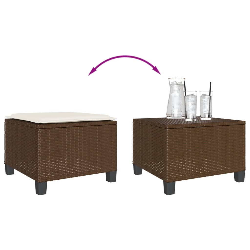 vidaXL 3-tlg. Bistro-Set mit Kissen Braun Poly Rattan