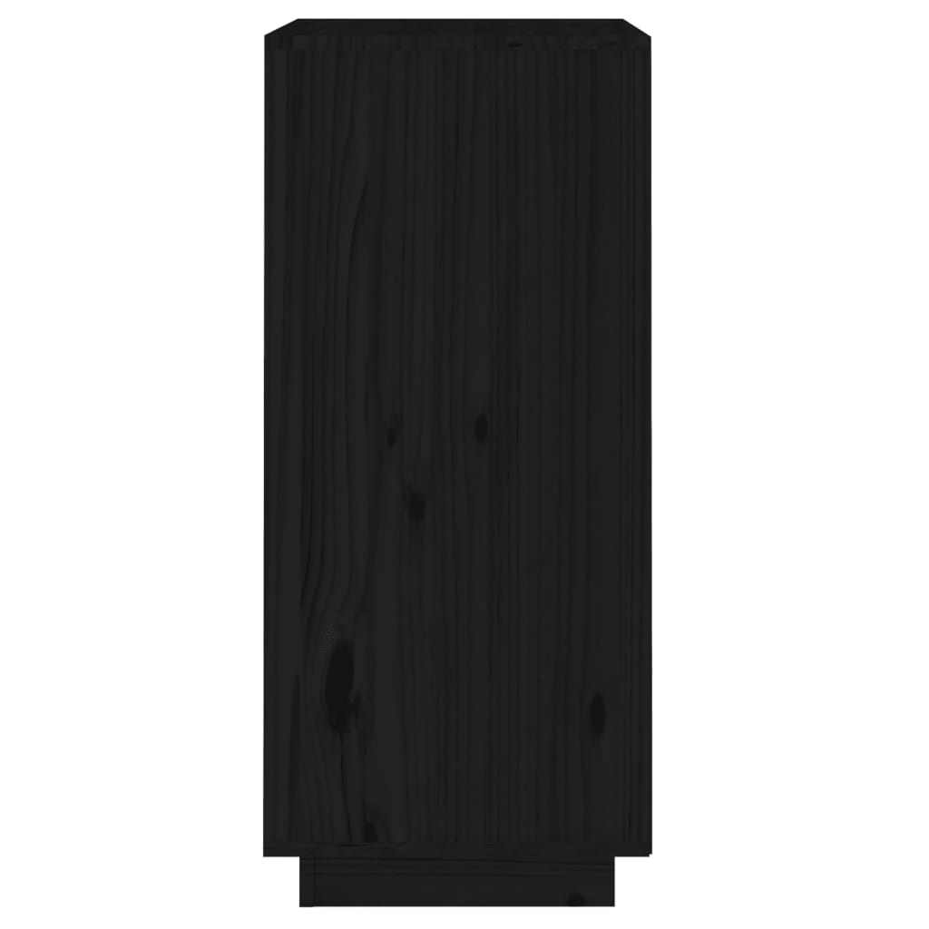 vidaXL Sideboard Schwarz 38x35x80 cm Massivholz Kiefer