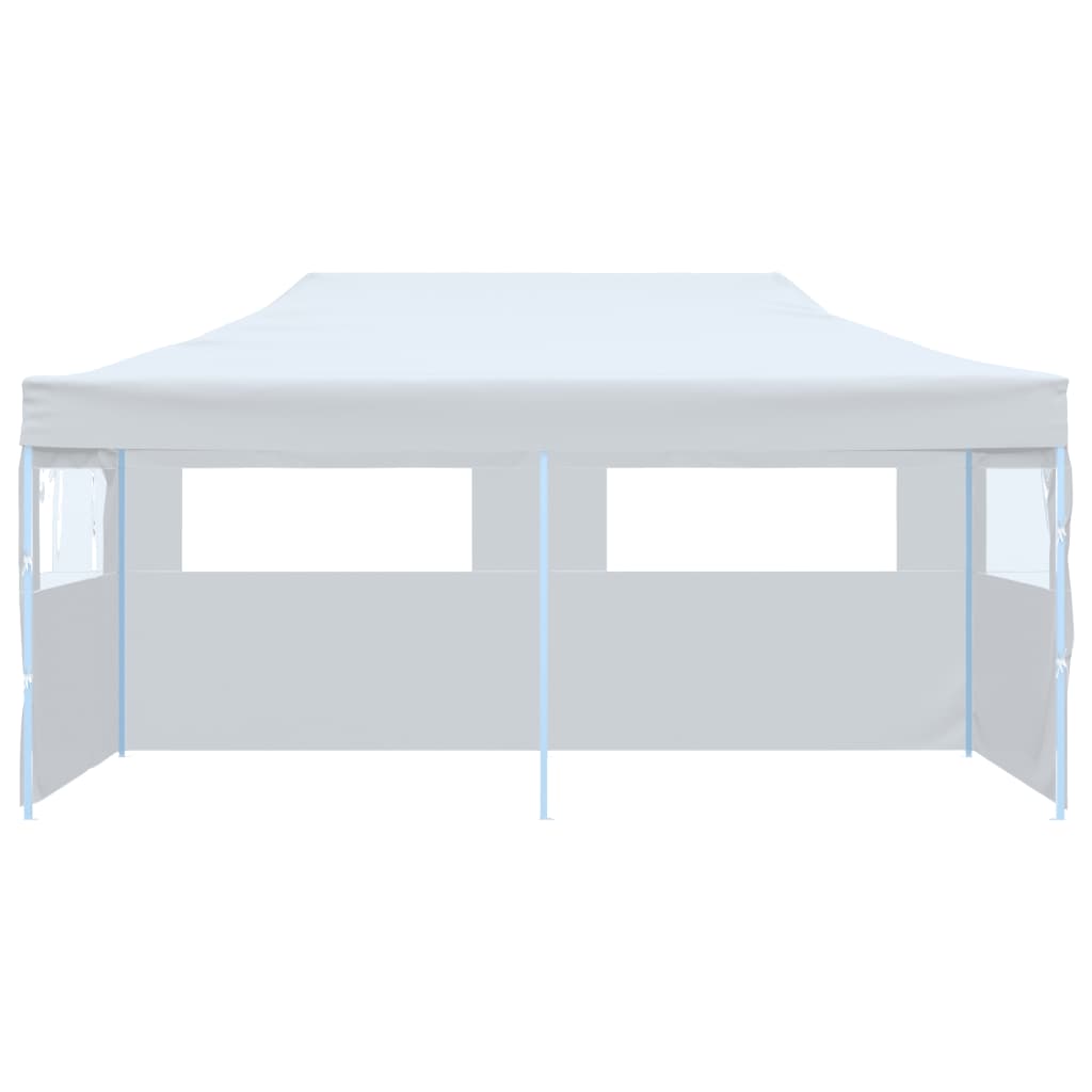 vidaXL Pop-Up Partyzelt mit Seitenwänden Faltbar 3x6 m Stahl Weiß