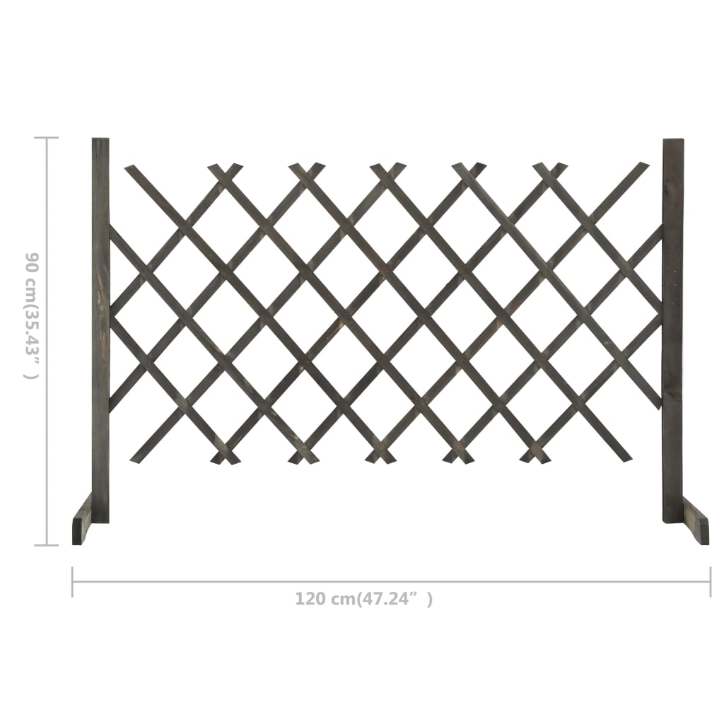 vidaXL Garten-Rankzaun Grau 120x90 cm Massivholz Tanne