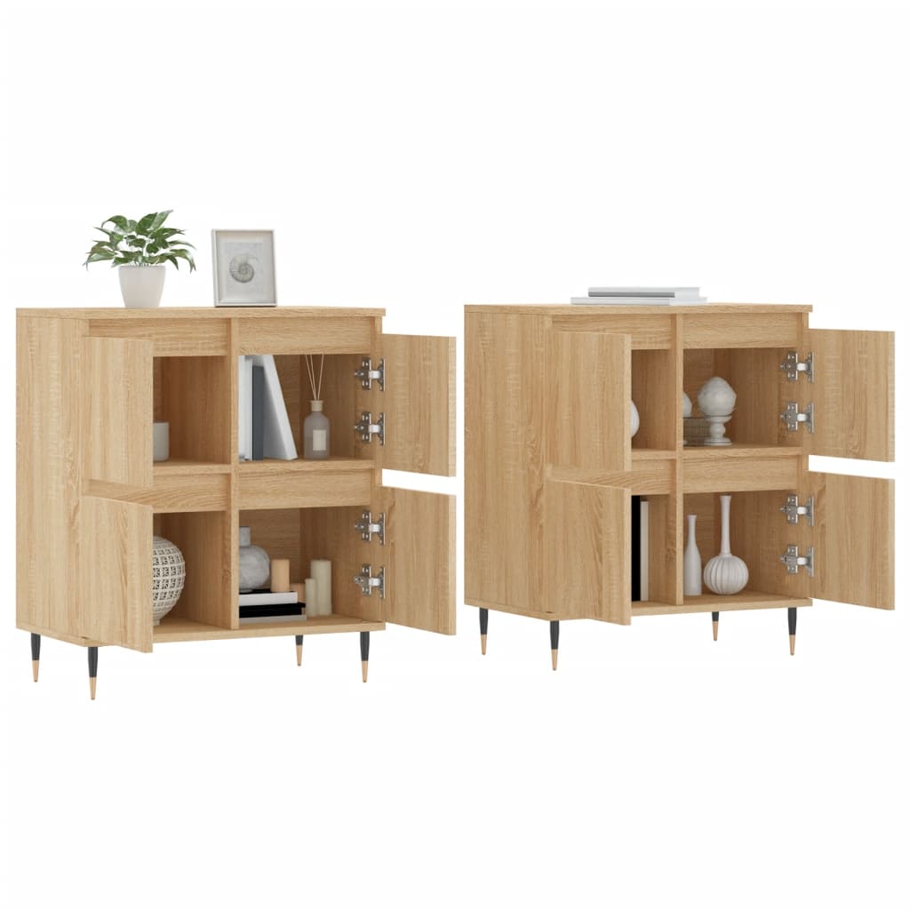 vidaXL Sideboards 2 Stk. Sonoma-Eiche Holzwerkstoff