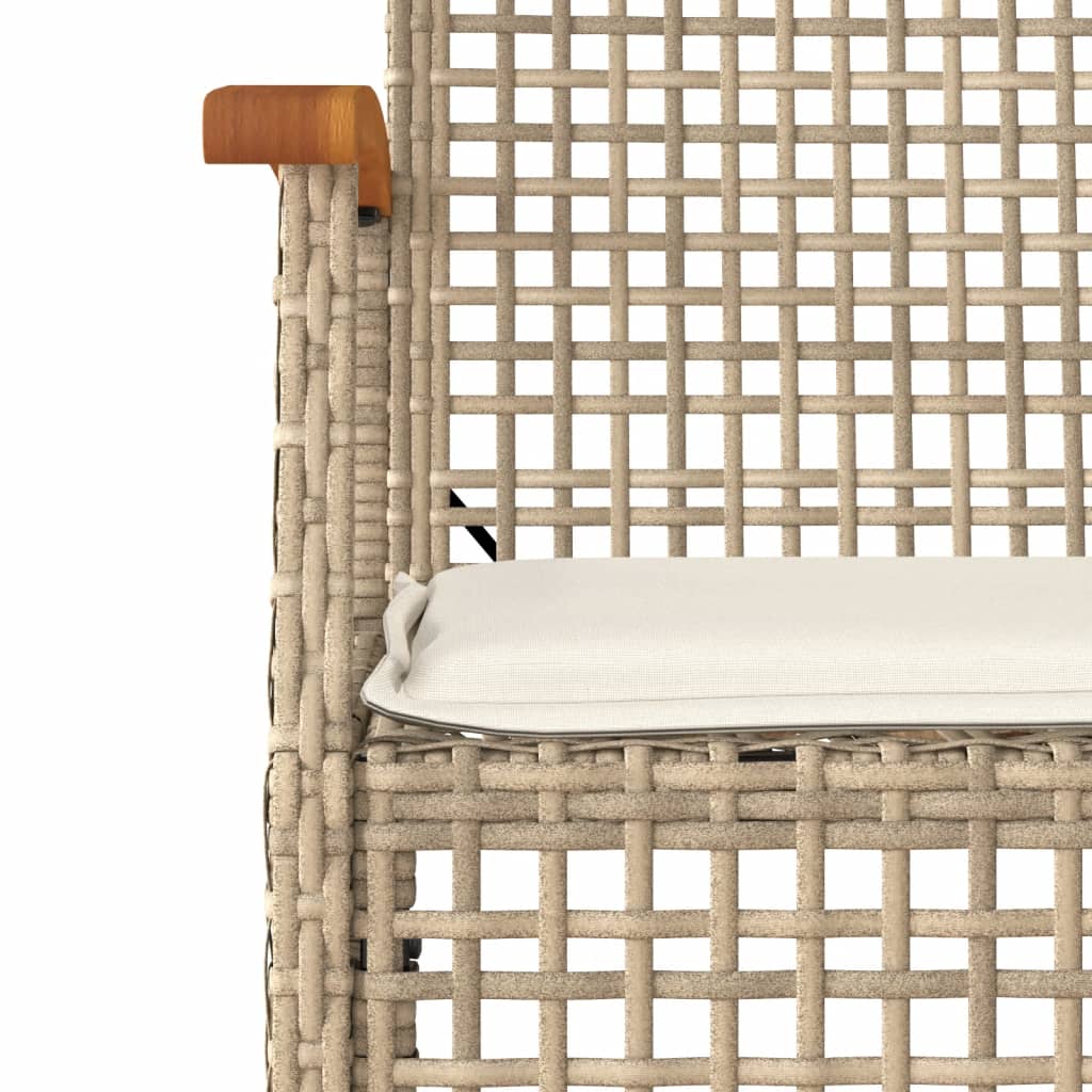 vidaXL 4-tlg. Garten-Lounge-Set mit Kissen Beige Poly Rattan