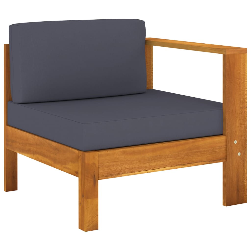 vidaXL 4-Sitzer-Gartensofa mit Dunkelgrauen Auflagen Massivholz Akazie