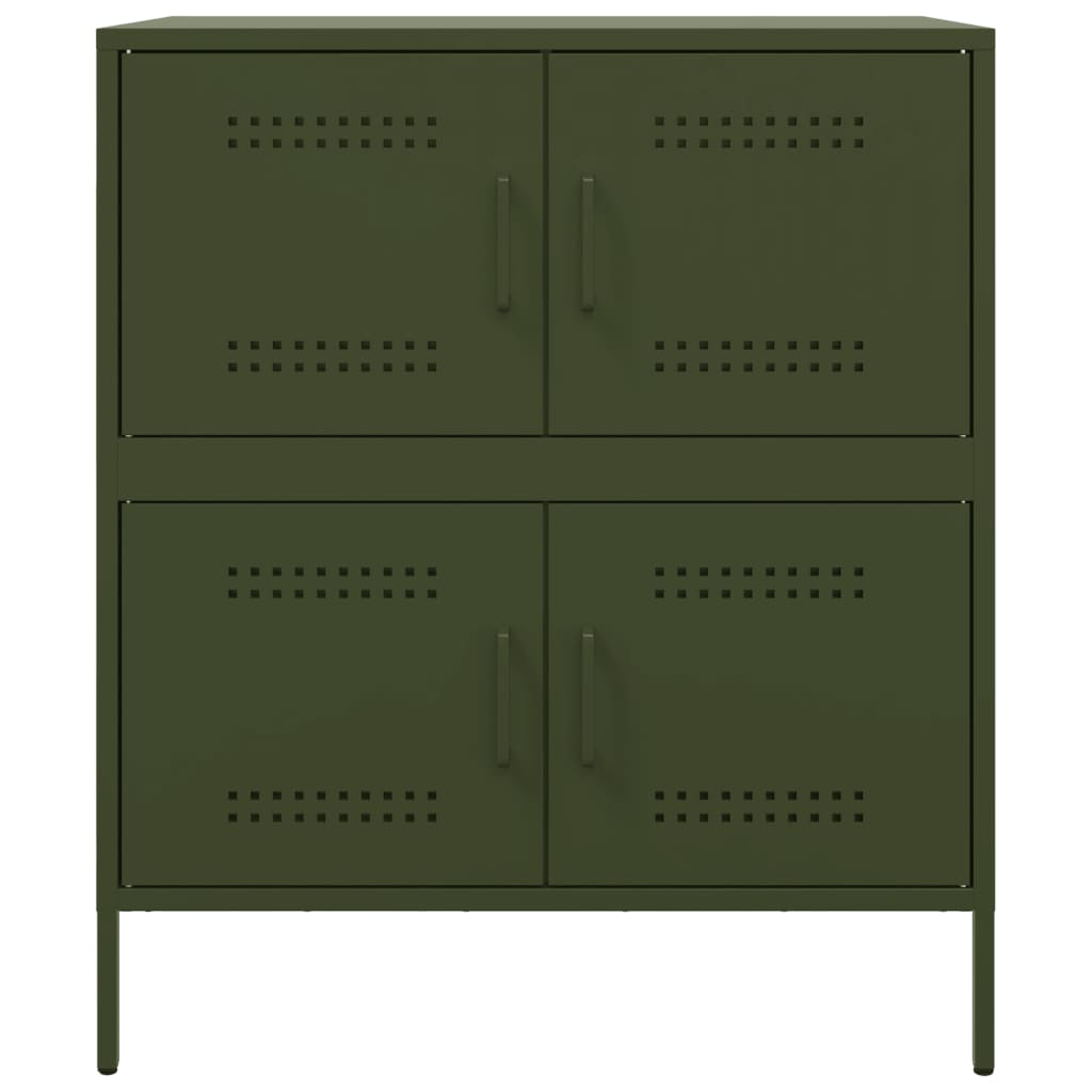 vidaXL Sideboard Olivgrün 68x39x79 cm Stahl