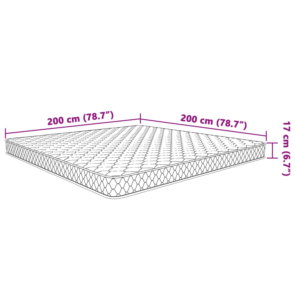 vidaXL Memory-Schaum-Matratze 200x200x17 cm Weiß