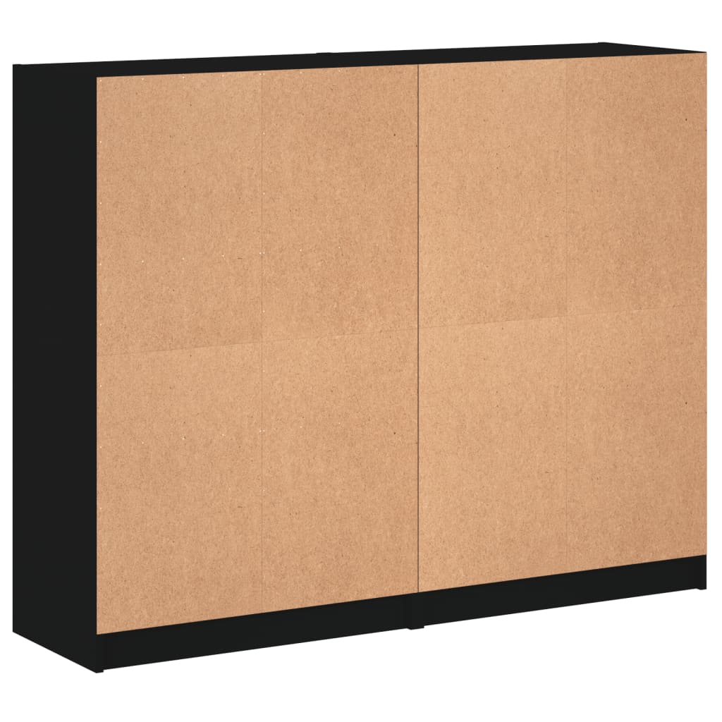 vidaXL Bücherregal mit Türen Schwarz 136x37x109 cm Holzwerkstoff