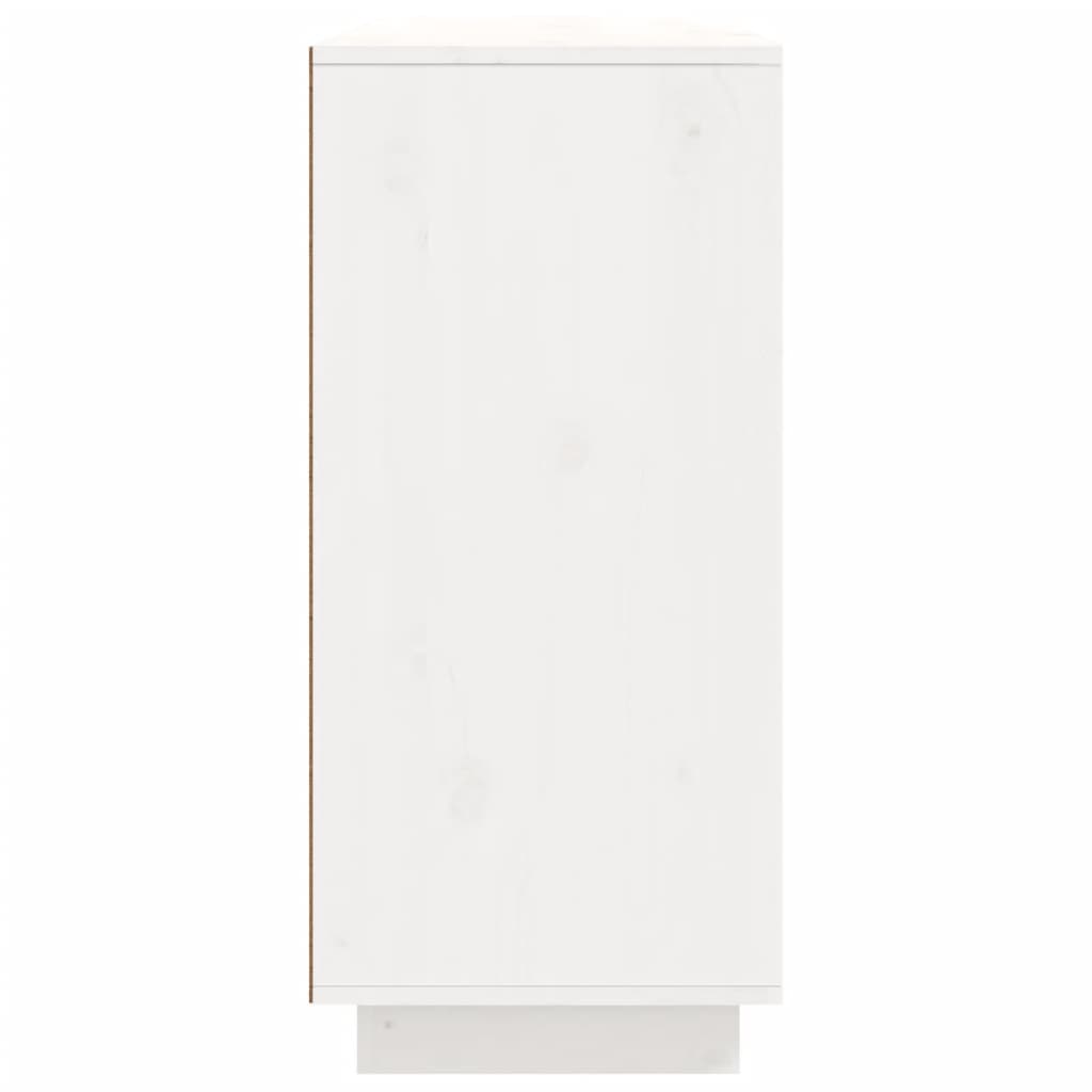 vidaXL Sideboard Weiß 110x34x75 cm Massivholz Kiefer